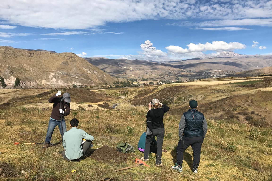 Students conducting field work