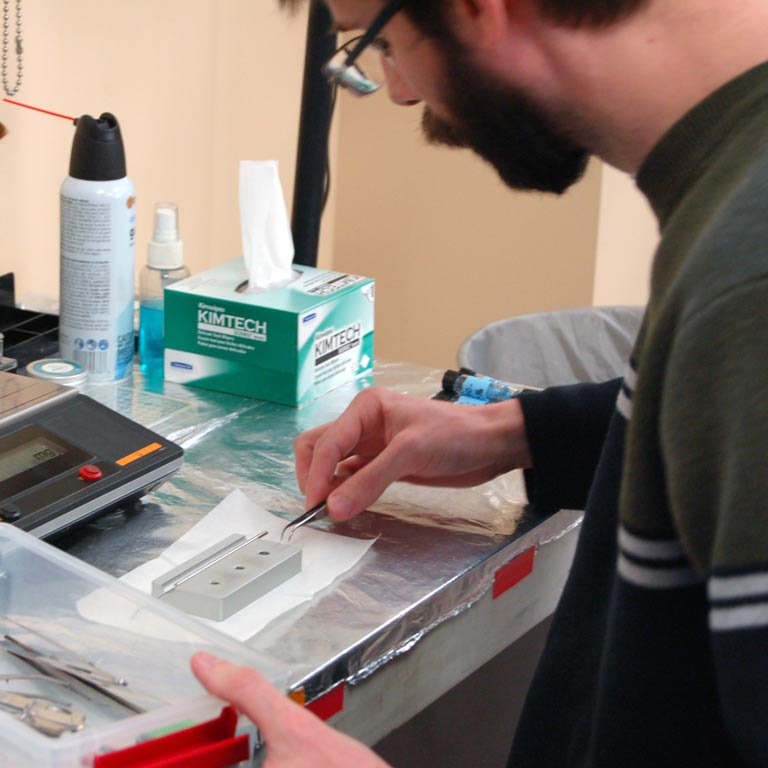 Student working in a lab