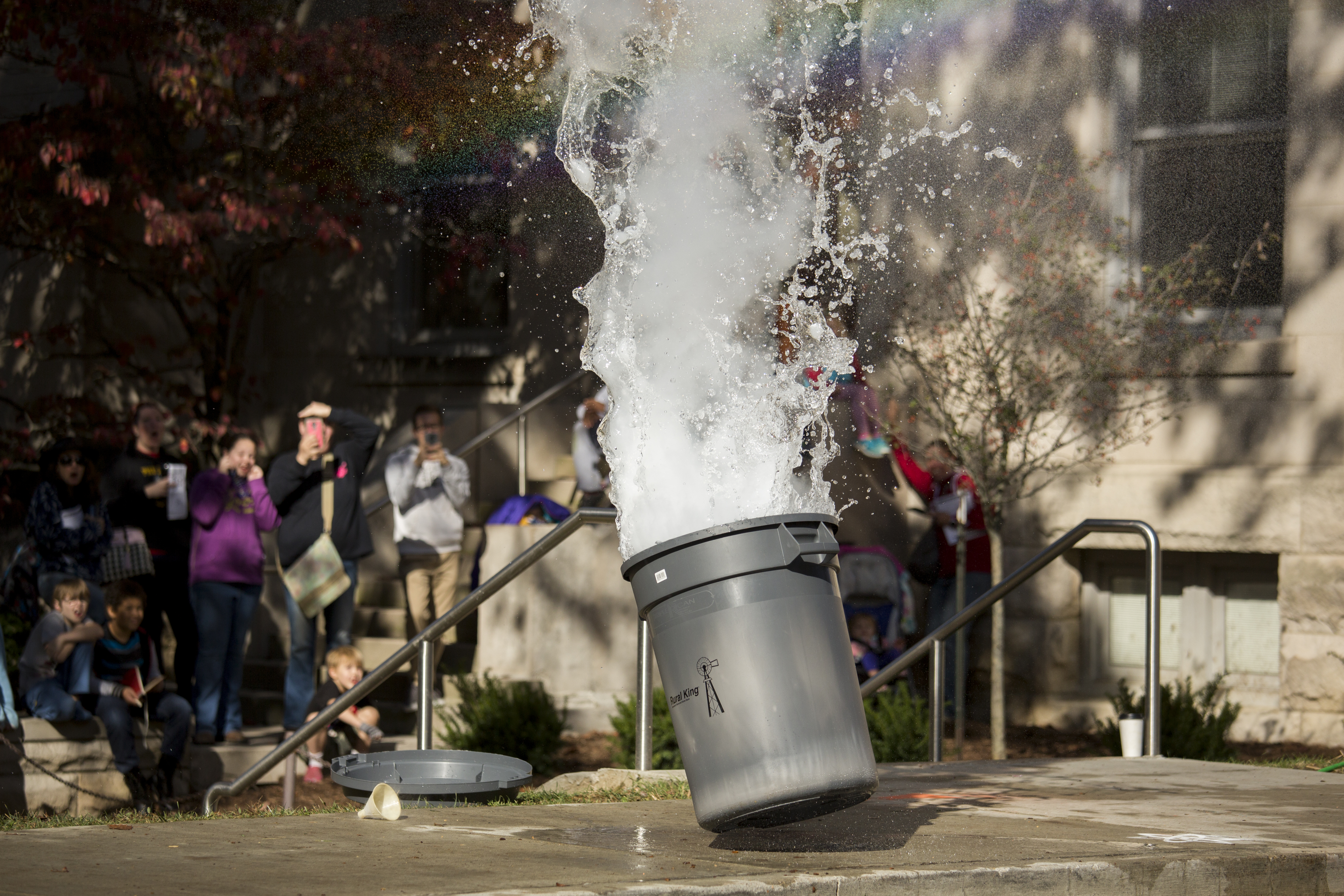 Garbage can experiment exploding