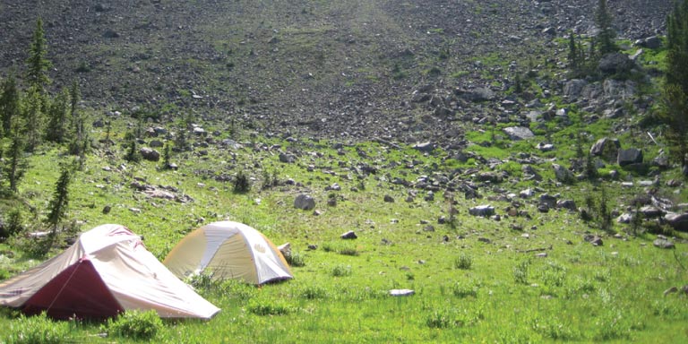 Two tents set up outdoors